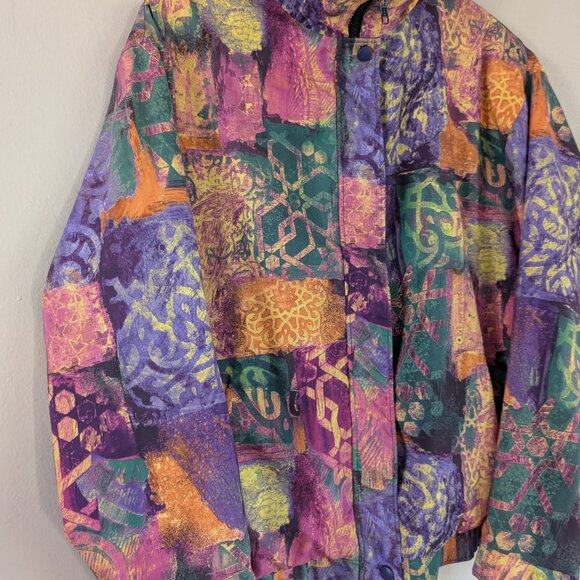 Vintage 90s Abstract Patchwork Forrester's GoreTex Jacket Gorpcore Granola M - Picture 2 of 14